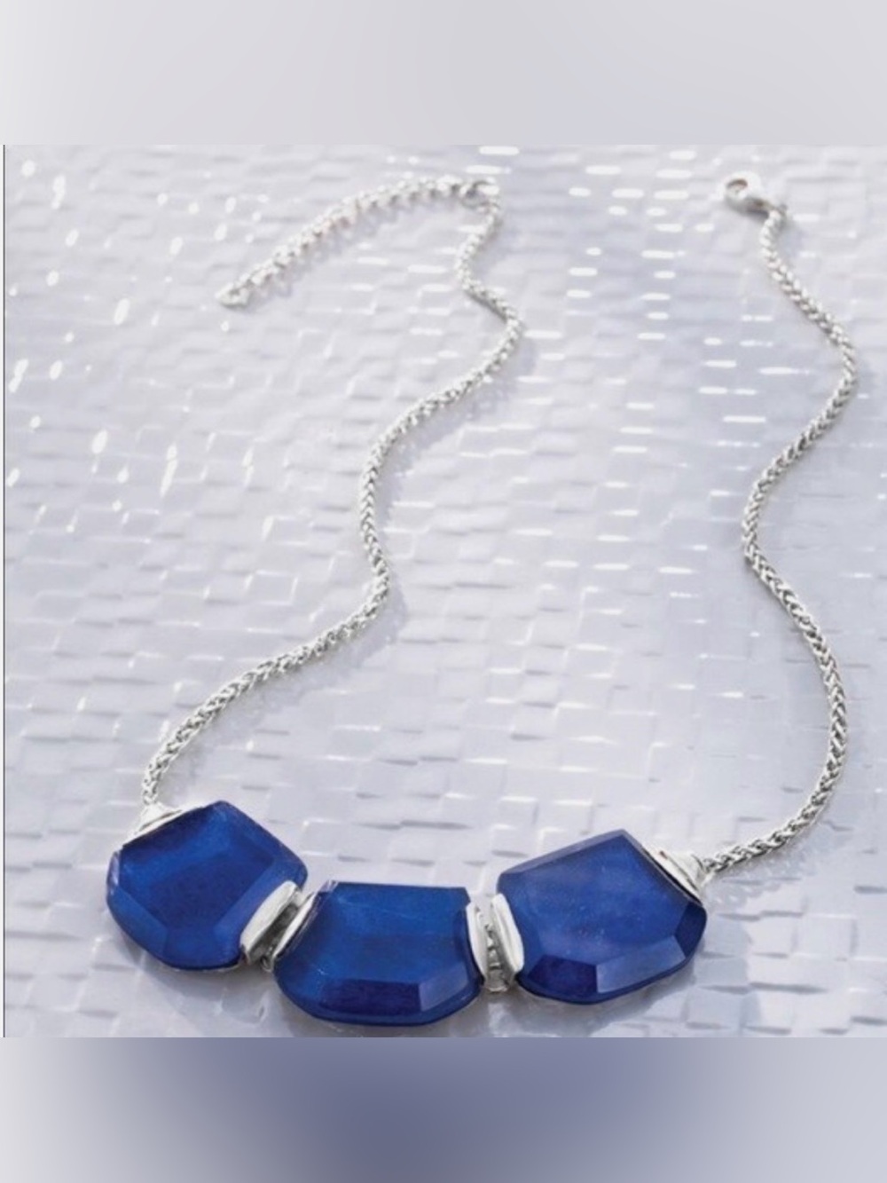 Silpada Blue Faceted Trio Necklace